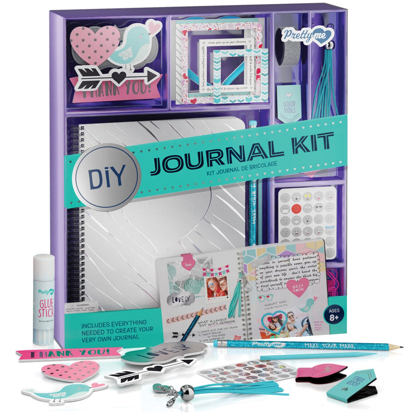 Pretty Me DIY Journal Kit for Girls - Great Gift for 8-14 Year Old Girl - Cool Birthday Gifts Ideas for Teens - Fun, Cute Art & Crafts Kits for Tween Teenage Kids - Scrapbook & Diary Supplies Toy Set