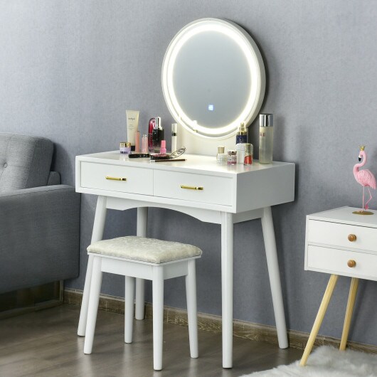 Vanity Dressing Table Set With 3 Lighting Modes