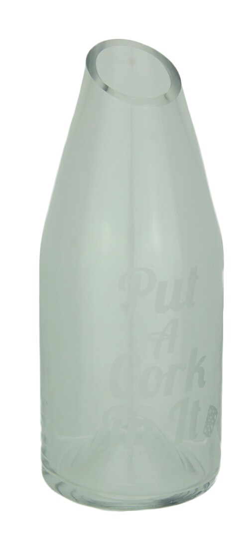 Clear Glass Bottle Carafe Decorative Wine Cork Holder