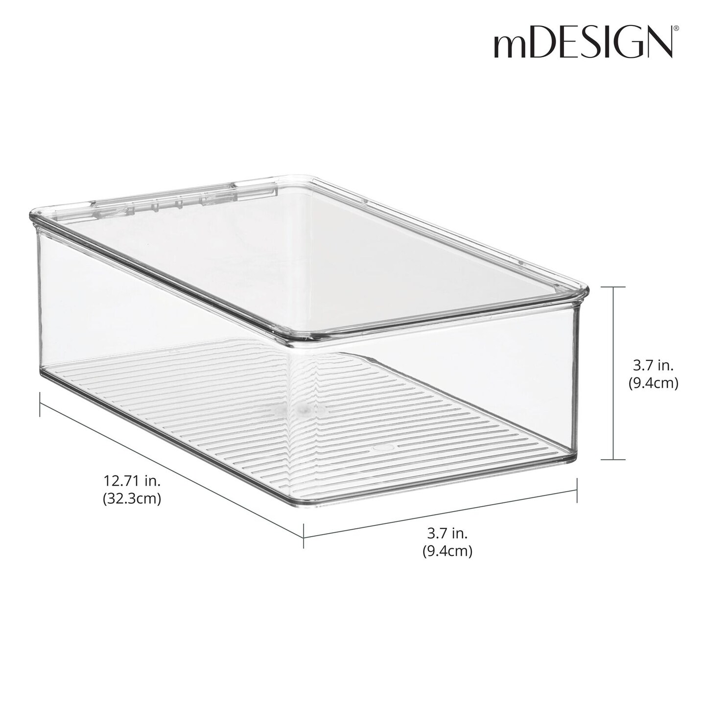mDesign Plastic Stackable Toy Storage Bin with Attached Lid