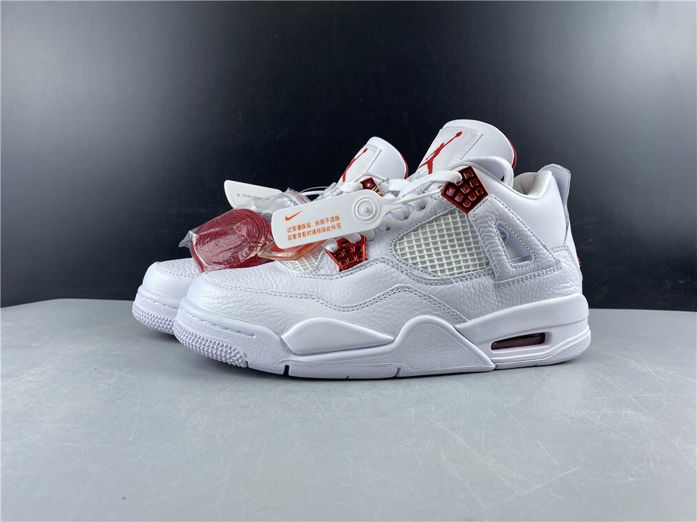 Air Jordan 4 White University Red Metallic Silver Unisex Sneakers for Him for Her MakerPlace by Michaels