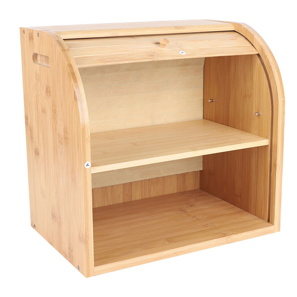 Large Countertop Wood Bread Box