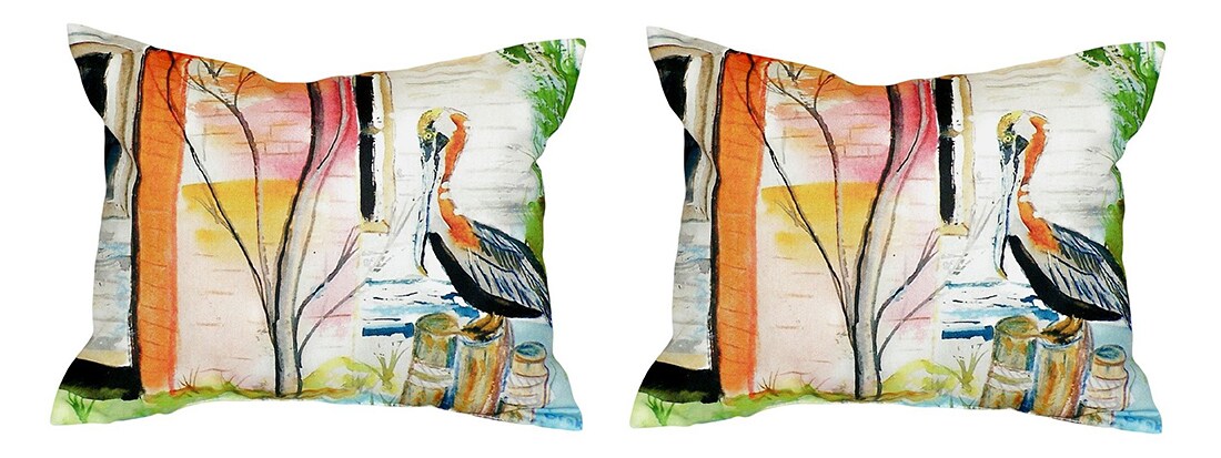 Pair of Betsy Drake Betsy&#x2019;s Pelican No Cord Pillows