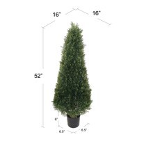 4.7ft Cedar Cone Topiary Tree in Black Pot, Floral Home by Artificial Flowers