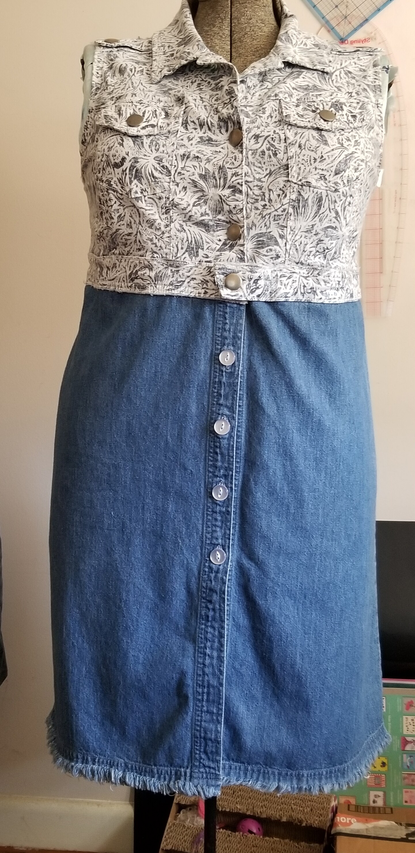 white christmas dresses Ariana Floral Denim Dress Blue / S
