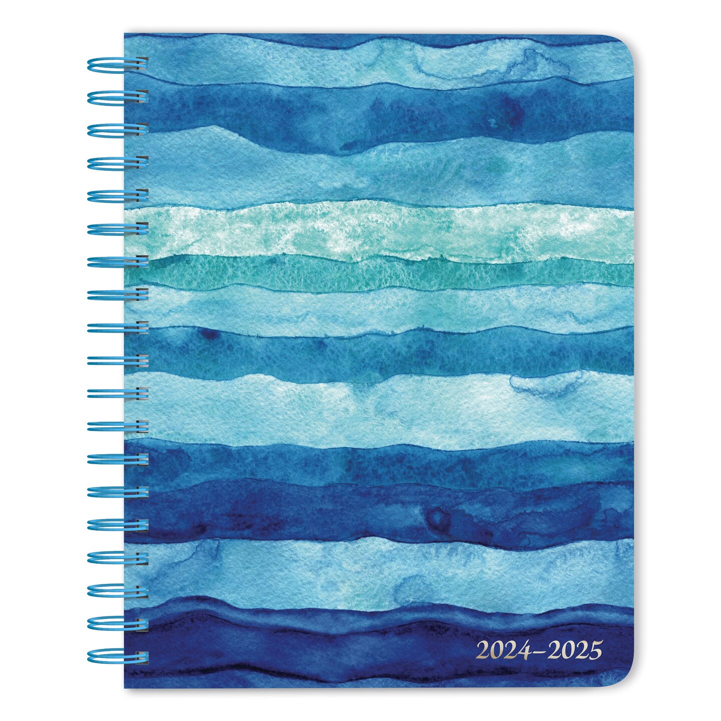 Seaside Currents | 2025 6 x 7.75 Inch 18 Months Weekly Desk Planner | Foil Stamped Cover | July 2024 - December 2025 | Plato | Planning Stationery