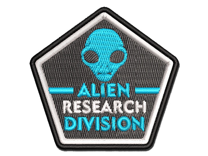 Alien Research Division Space Science Fiction Multi-Color Embroidered Iron-On or Hook &#x26; Loop Patch Applique
