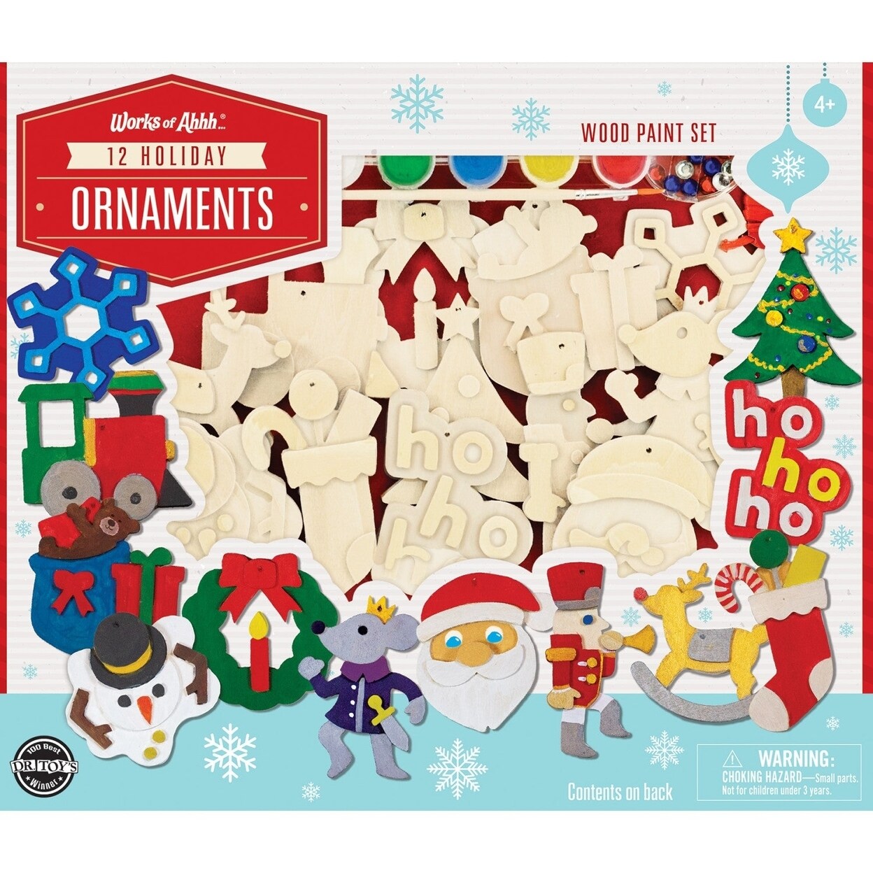 MasterPieces 12 Holiday Ornaments Wood Craft and Paint Kit