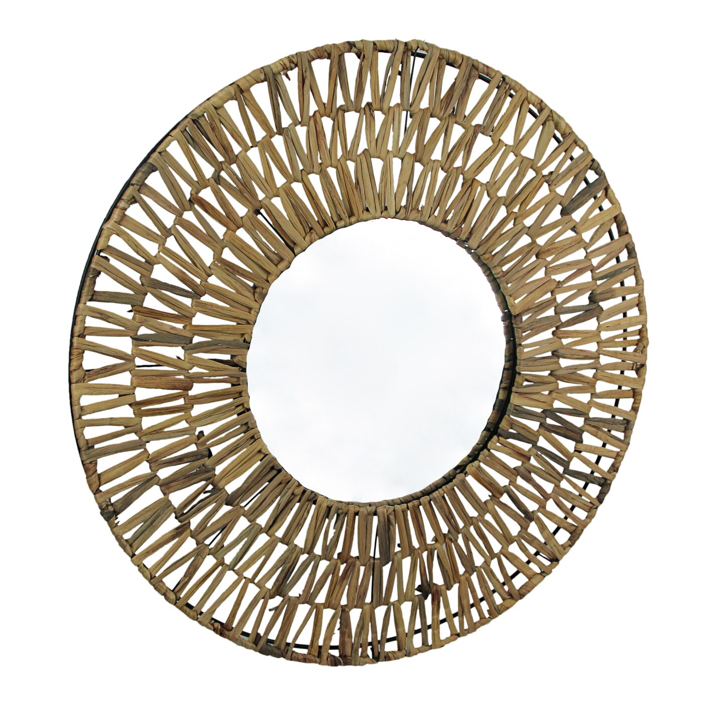 31 Inch Round Seagrass Wall Mirror Home Decor Beach Bathroom Decorative Accent
