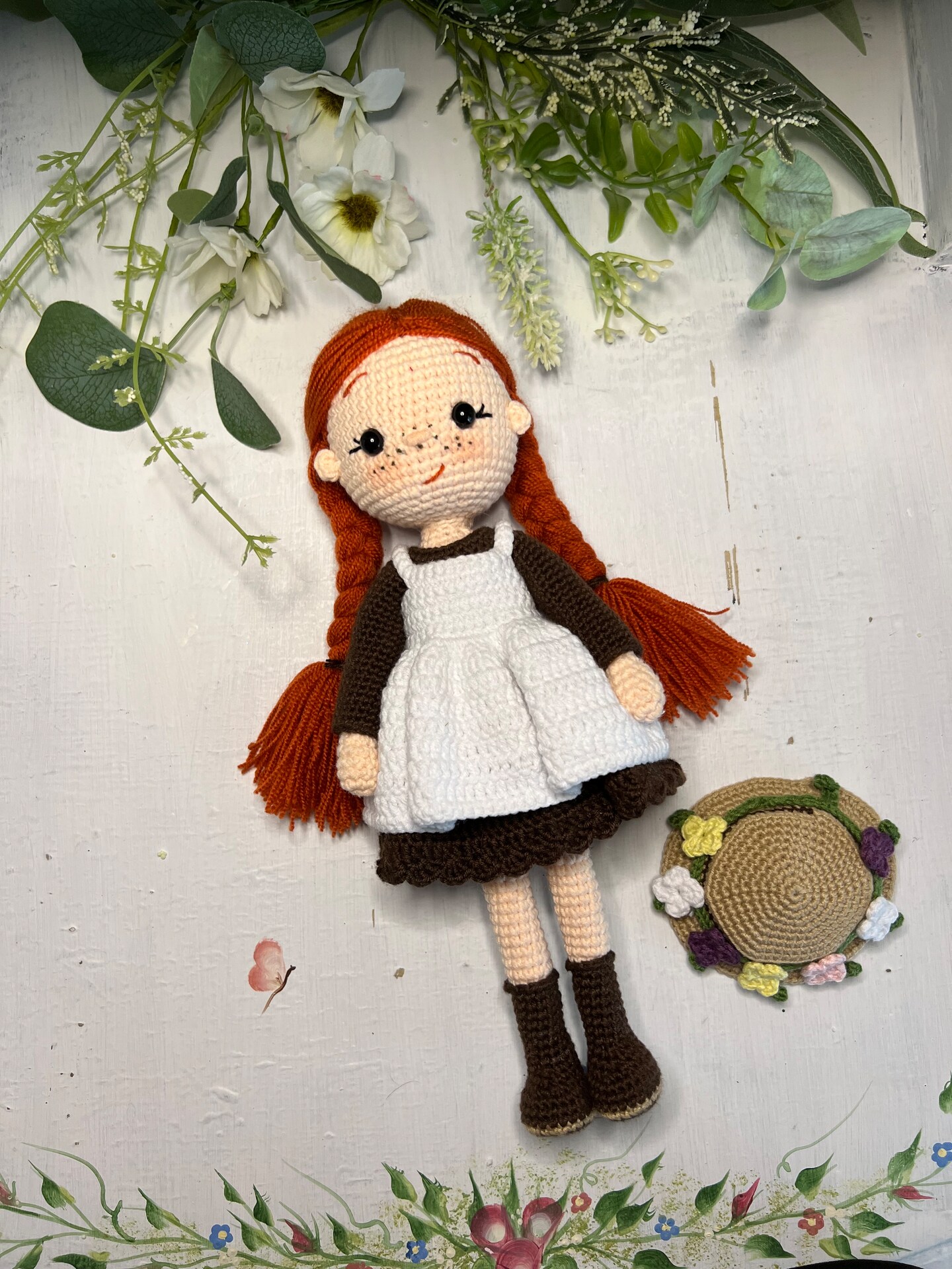 Amigurumi Anne Shirley Handmade Stuffed Doll, Crocheted Doll