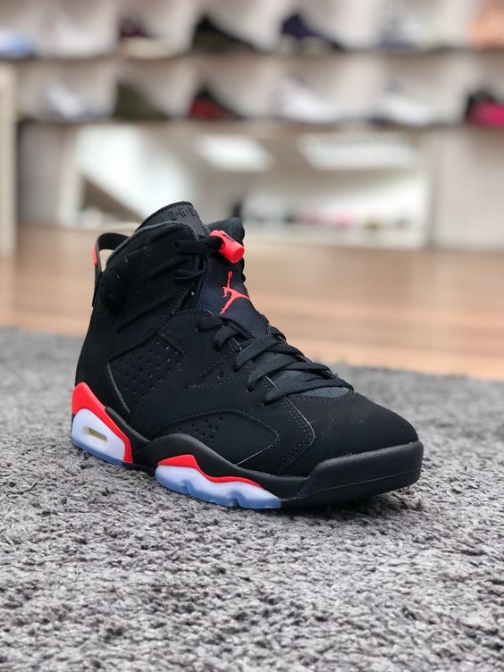 Air jordan 6 retro black and fashion red