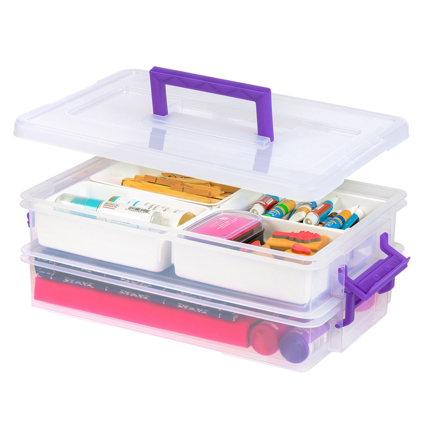 Iris Usa Modular Stackable Plastic Storage Container With Secure Buckle