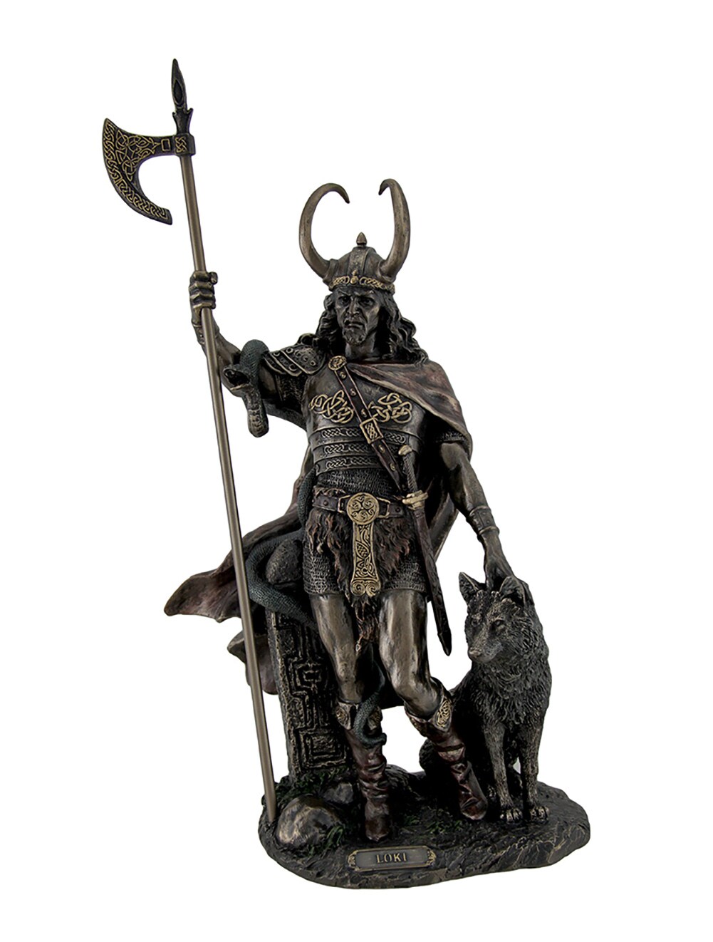 Bronze Finish Loki Norse God Statue Sculpture