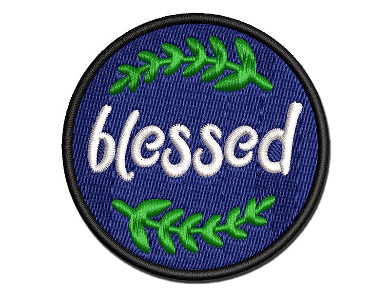 Blessed Wheat Strands Multi-Color Embroidered Iron-On or Hook &#x26; Loop Patch Applique