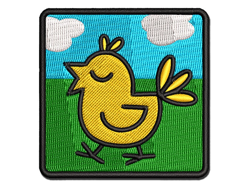 Carefree Bird Chirping Multi-Color Embroidered Iron-On or Hook &#x26; Loop Patch Applique