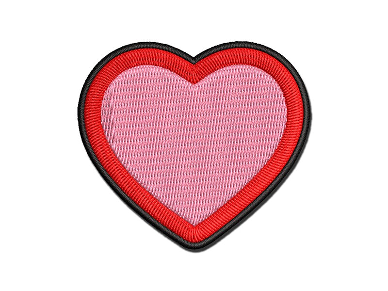 Heart Hollow Multi-Color Embroidered Iron-On or Hook & Loop Patch Applique