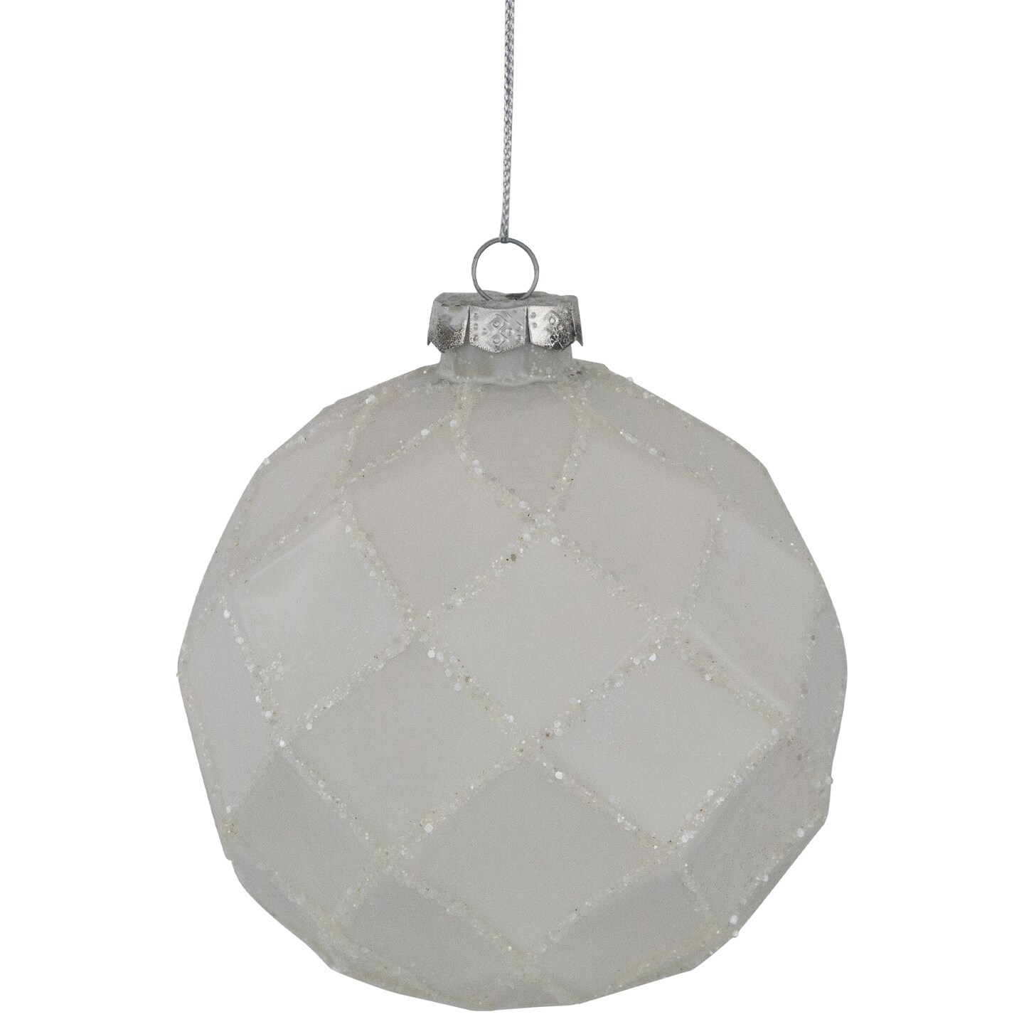 Northlight Glittered Christmas Glass Ball Ornaments - 3.75" (95mm) - White - 4ct