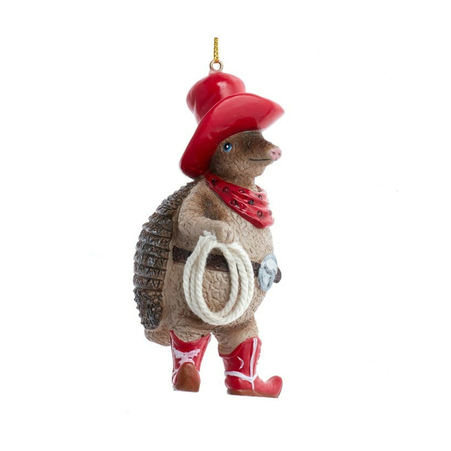 KSA Club Pack of 12 Red and Brown Cowboy Armadillo Christmas Ornaments 4.25&#x22;