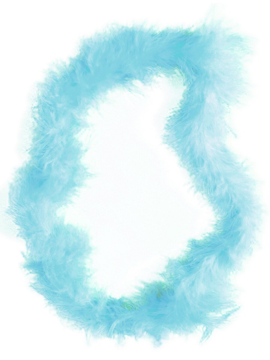 36" Teal Blue Hawaiian Fluffy Boa Lei Necklace Rave Diva Costume Accessory