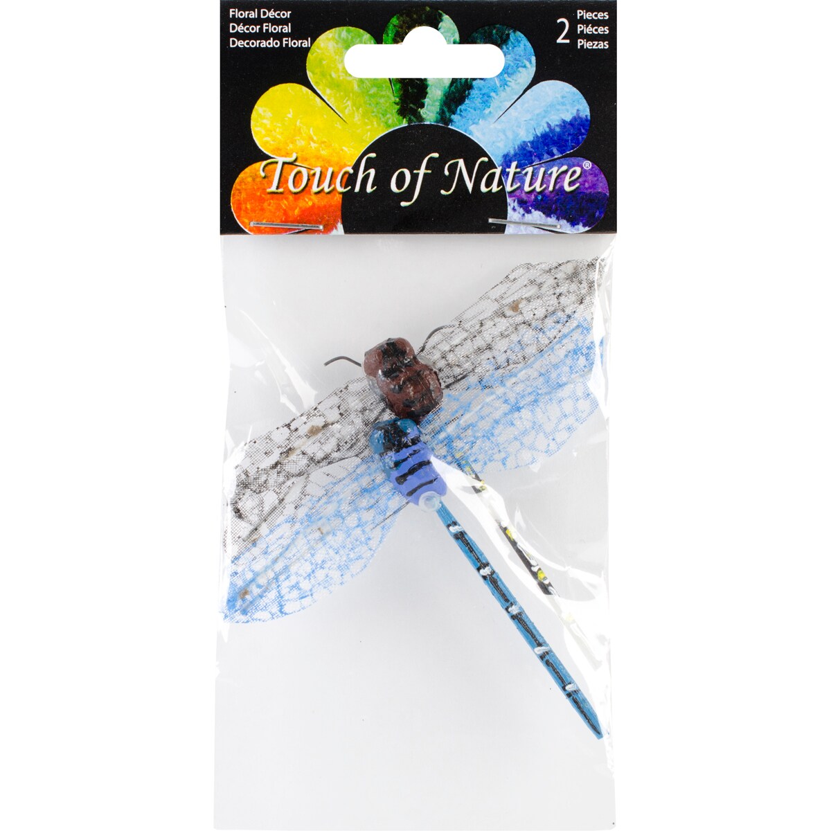 Touch Of Nature Miniature Dragonflies W/Wire 3.5&#x22; 2/Pkg-Assorted Colors