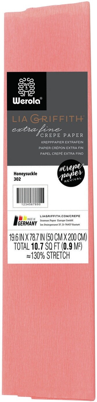 Lia Griffith Extra Fine Crepe Paper 19.6&#x22;X78.7&#x22;-Honeysuckle