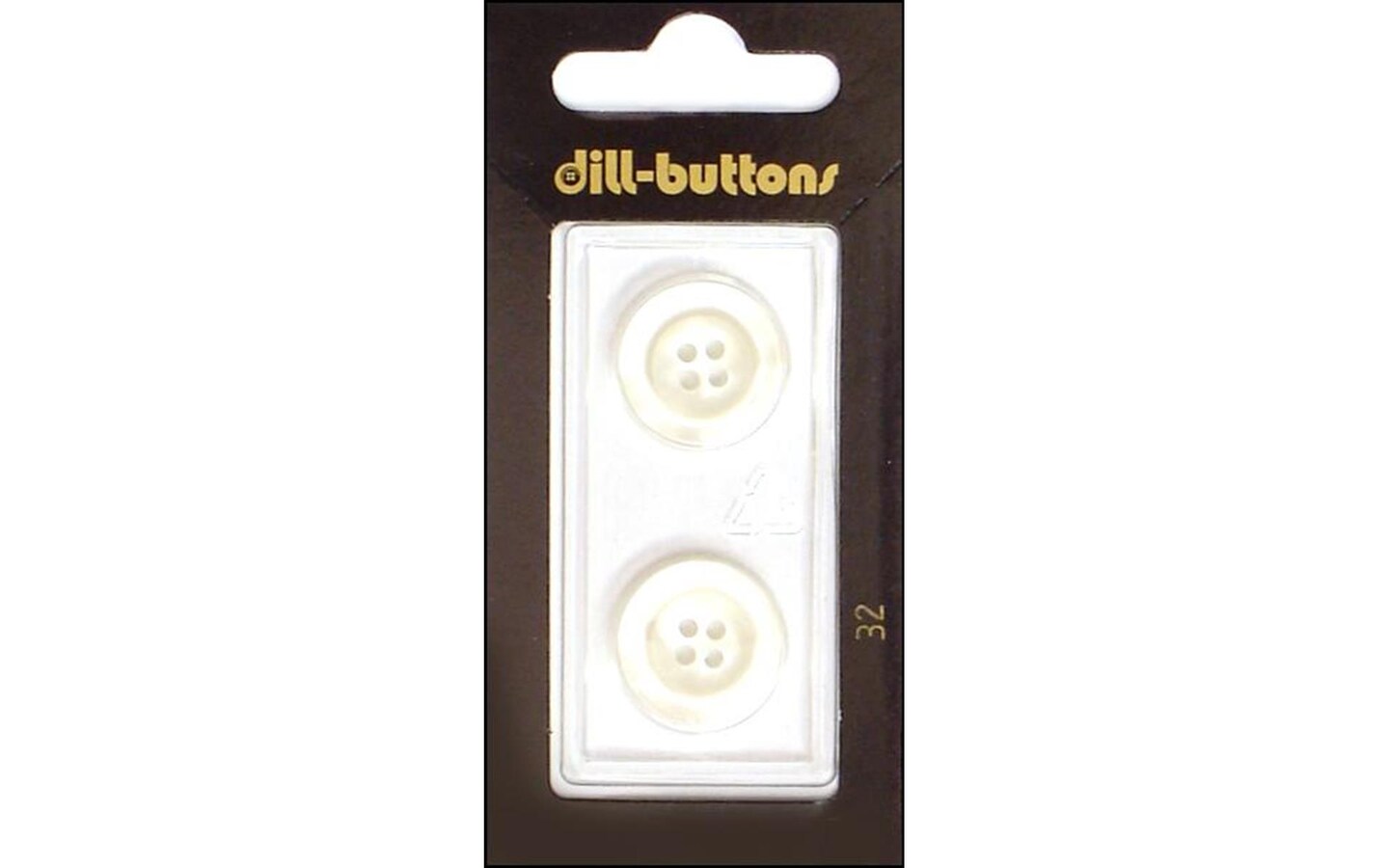 Dill Buttons 18mm 2pc 4 Hole White