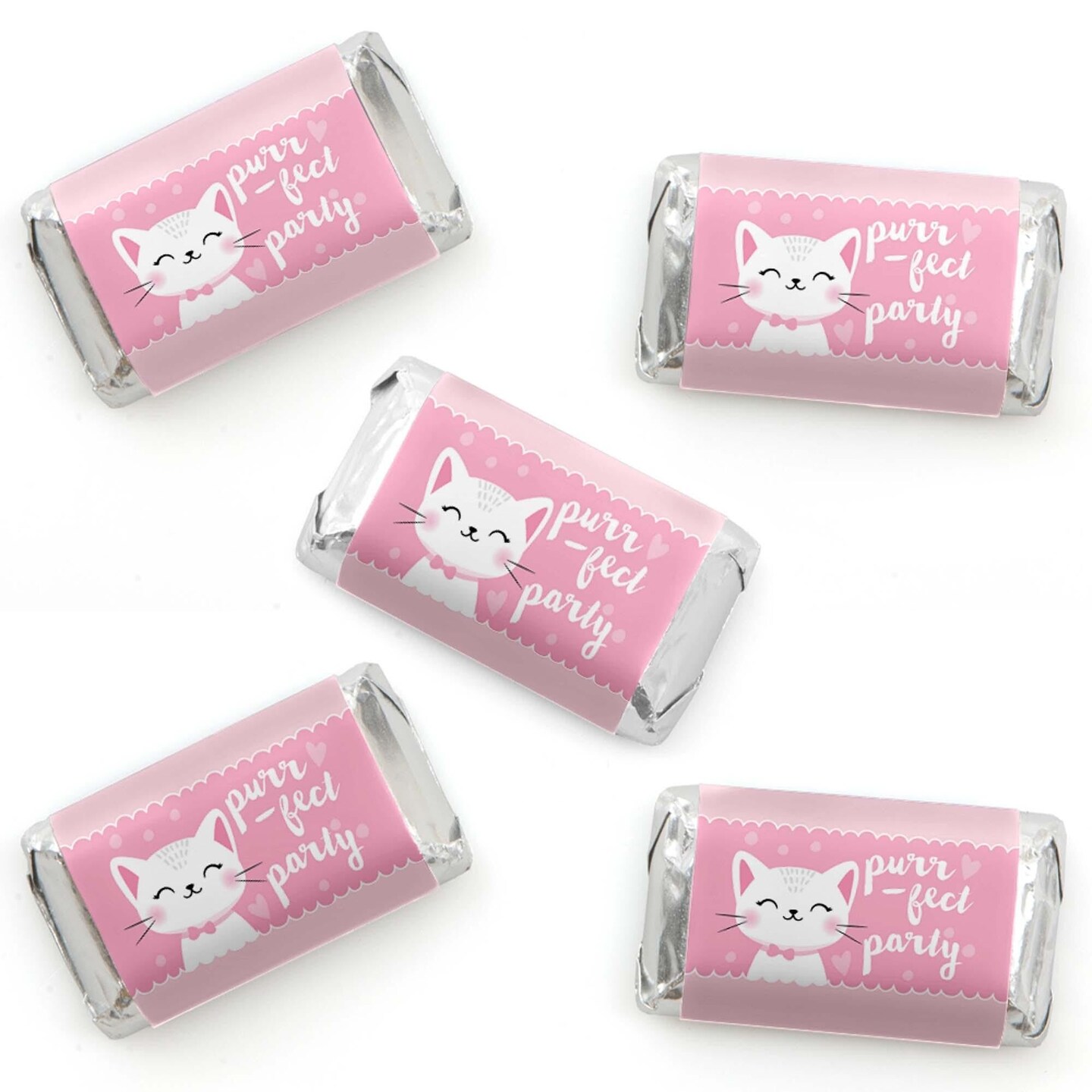 Big Dot of Happiness Purrfect Kitty Cat Mini Candy Bar Wrapper