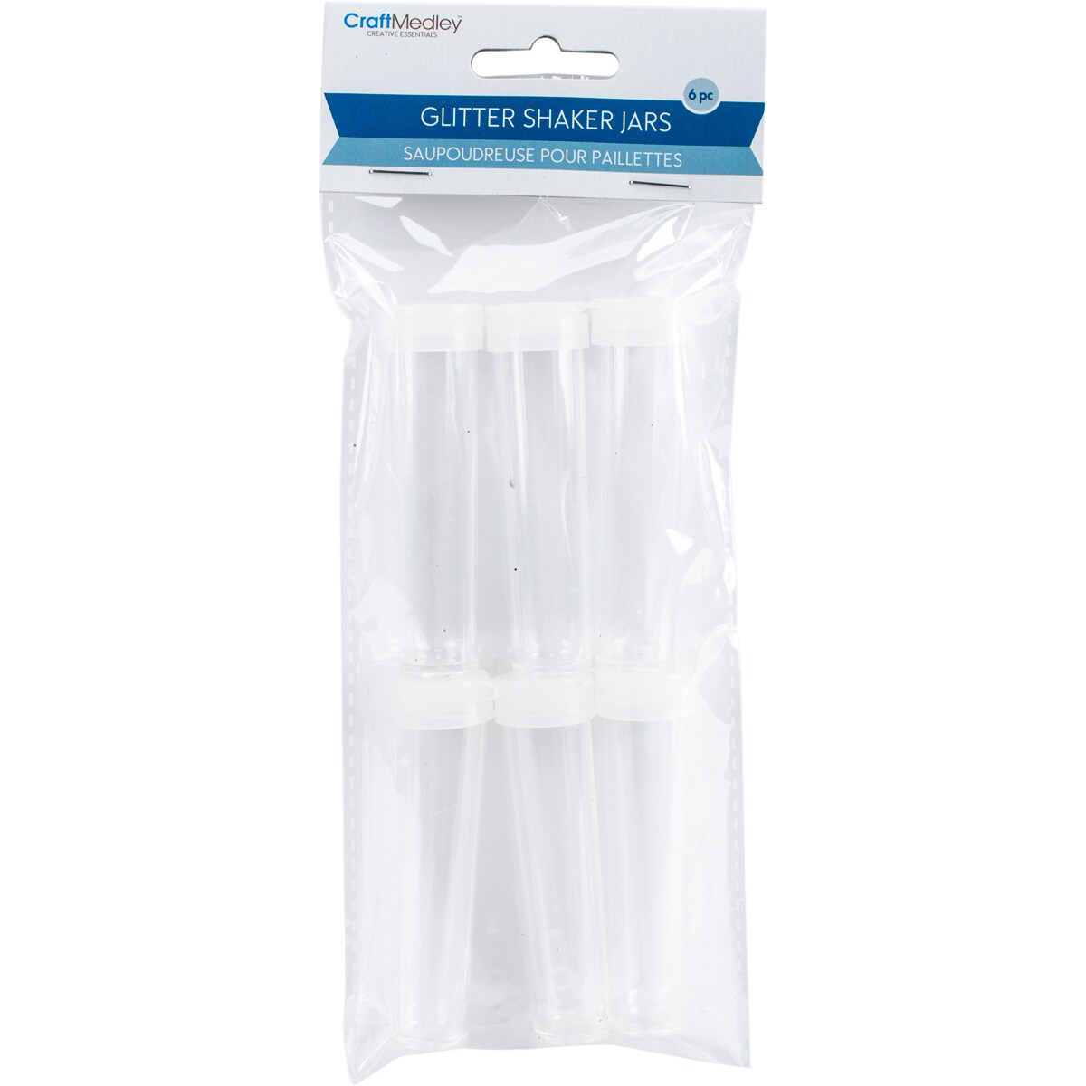 Craft Medley Glitter Shaker Jars 3&#x22; 6/Pkg-Empty