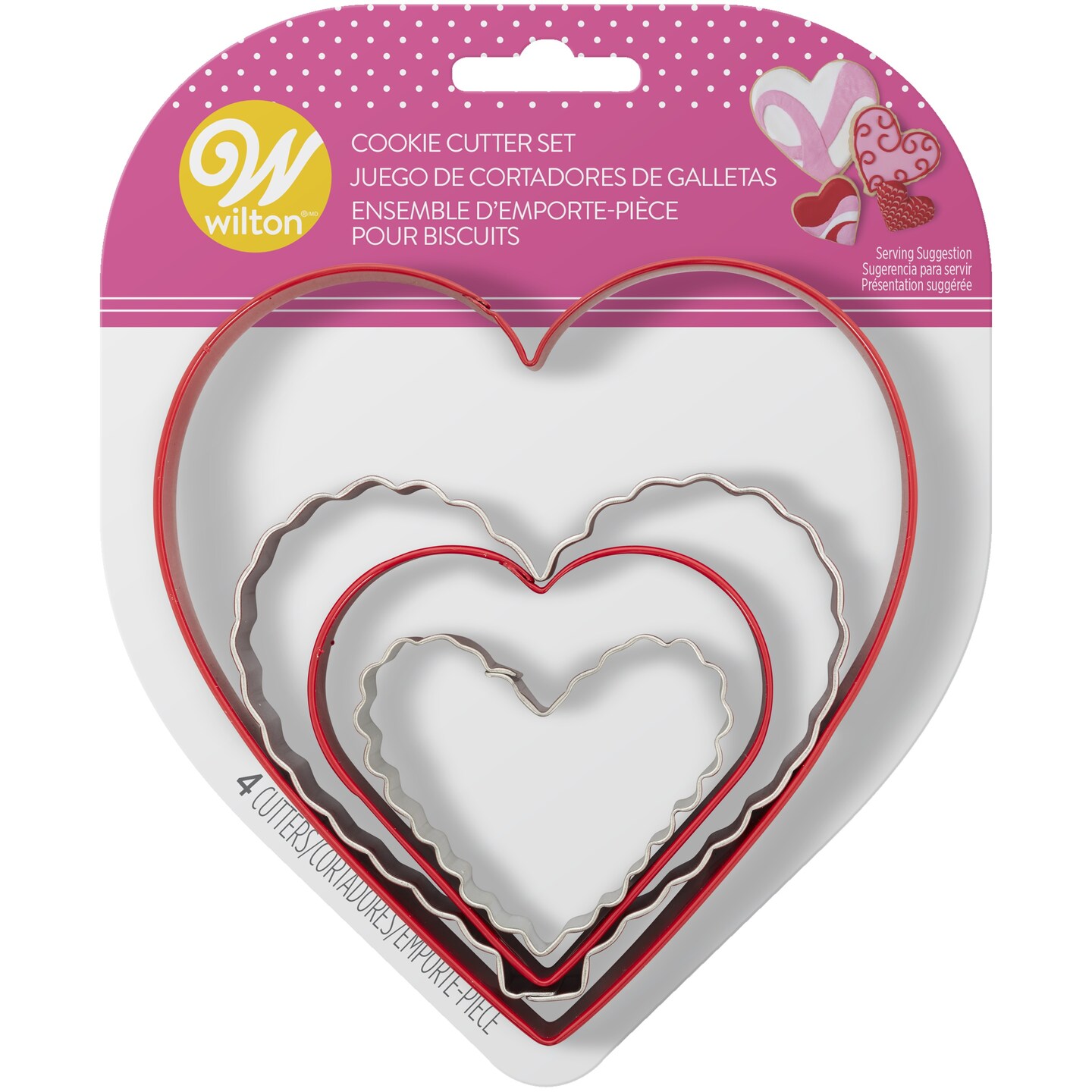 Wilton 191004686 6-Piece Plastic Hearts Cookie Cutter Set