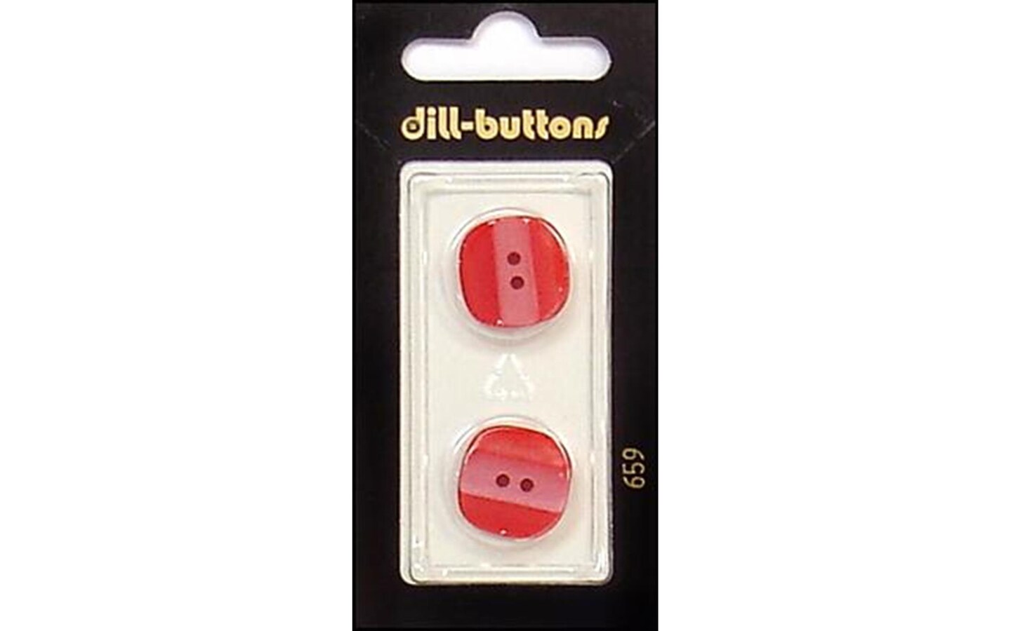 Dill Buttons 18mm 2pc 2 Hole Red