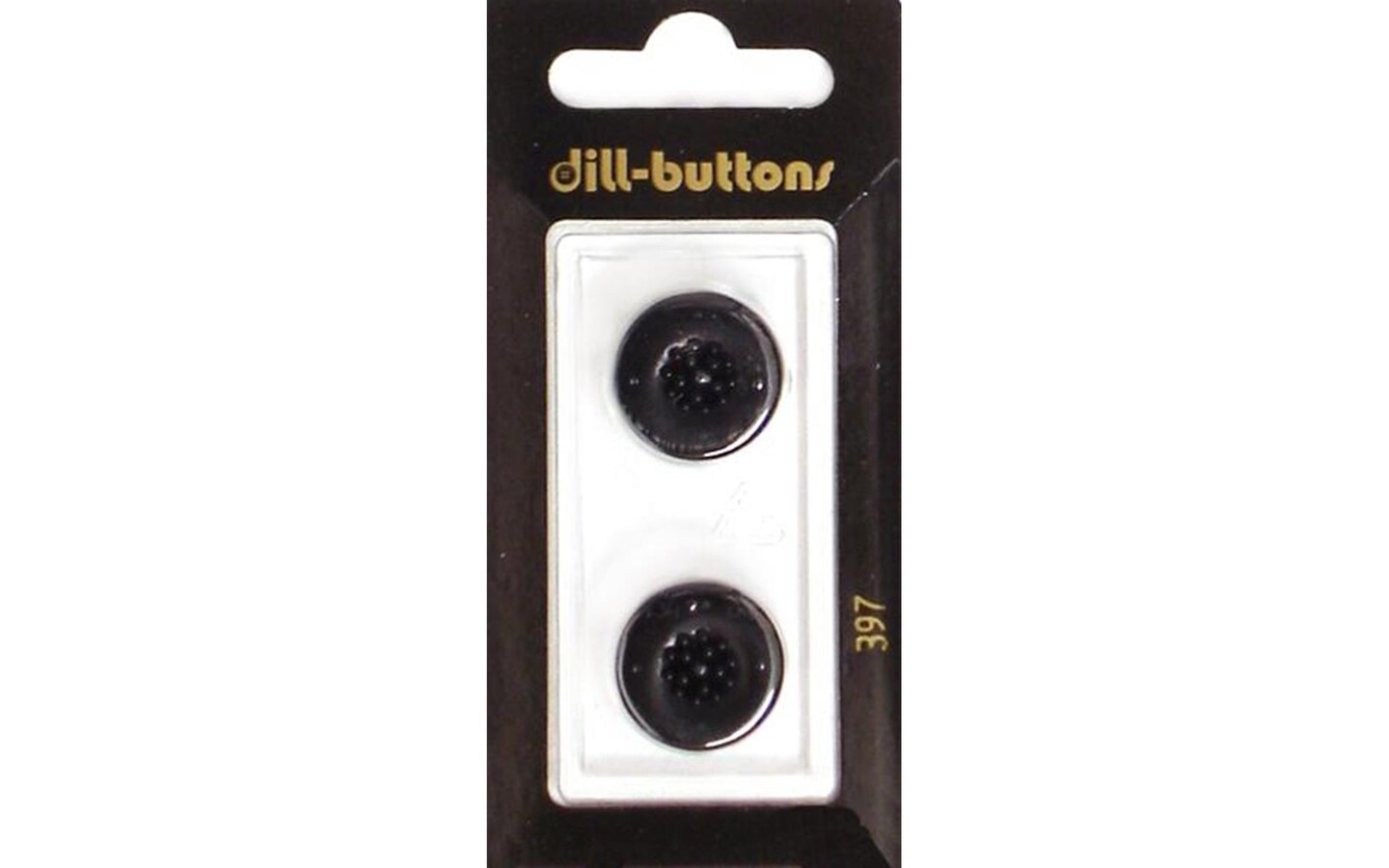 Dill Buttons 18mm 2pc Shank Black