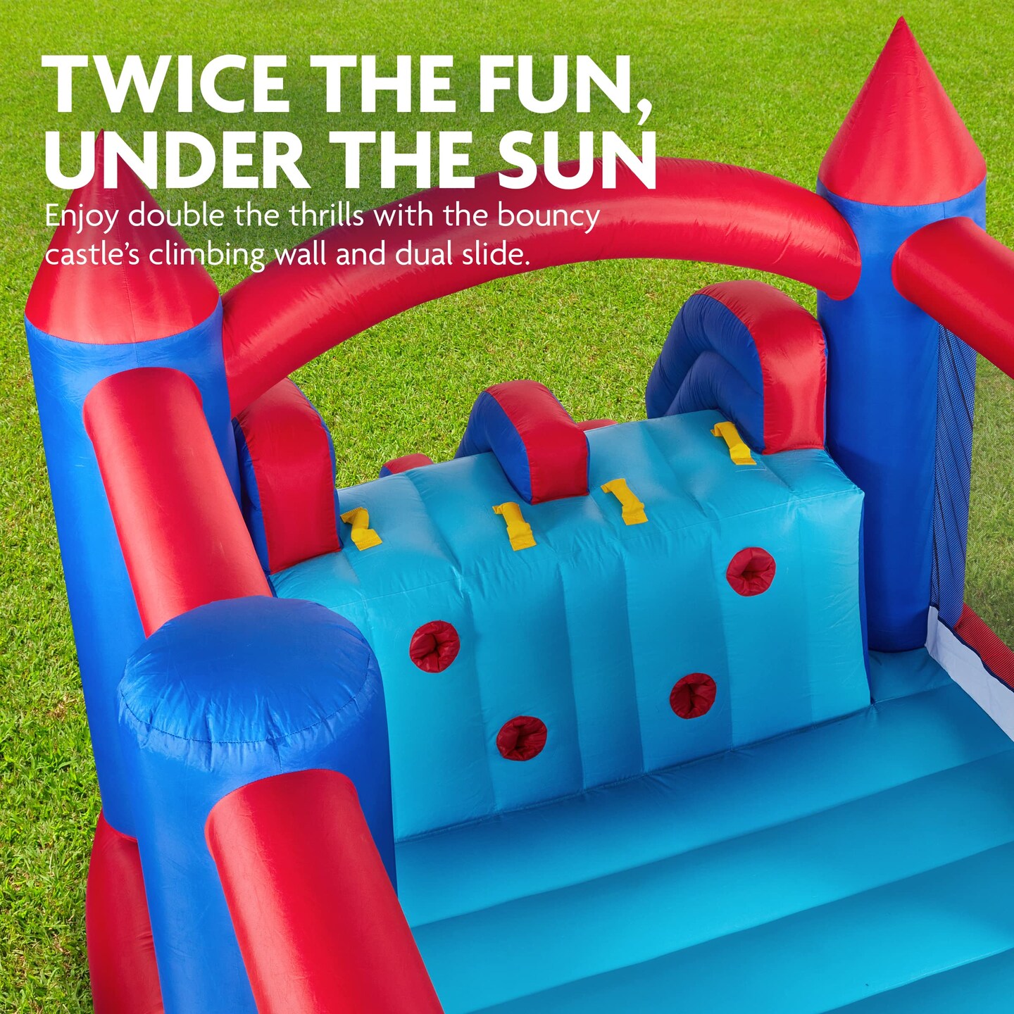 Sunny & Fun Bounce House, Inflatable Bounce House with Slide with Included Air Pump & Carrying Case