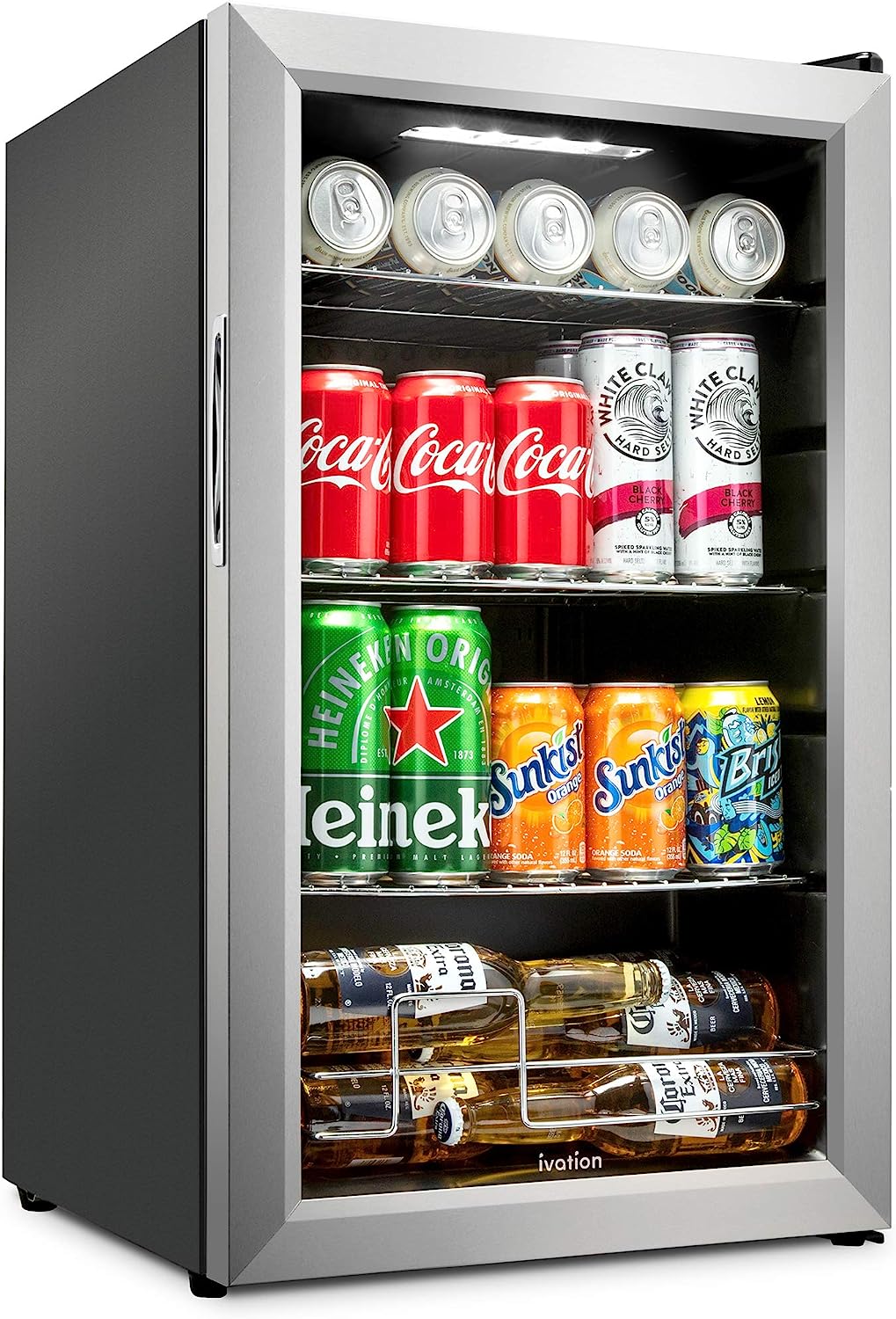 Ivation Beverage Refrigerator Ultra Cool Mini Fridge Beer, Juice Cooler for Home & Office
