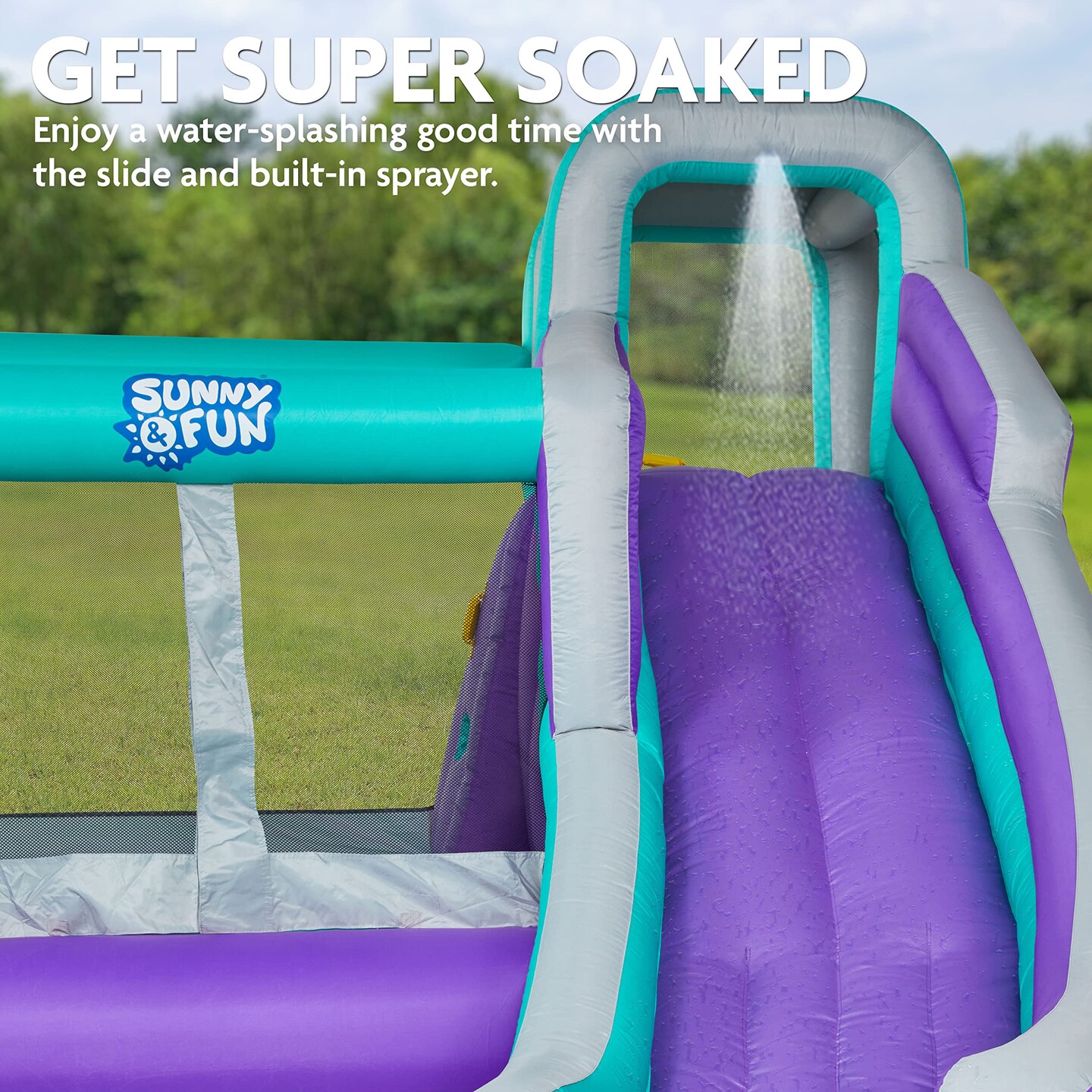 Sunny &#x26; Fun Big Inflatable Kids Backyard Water Slide Park
