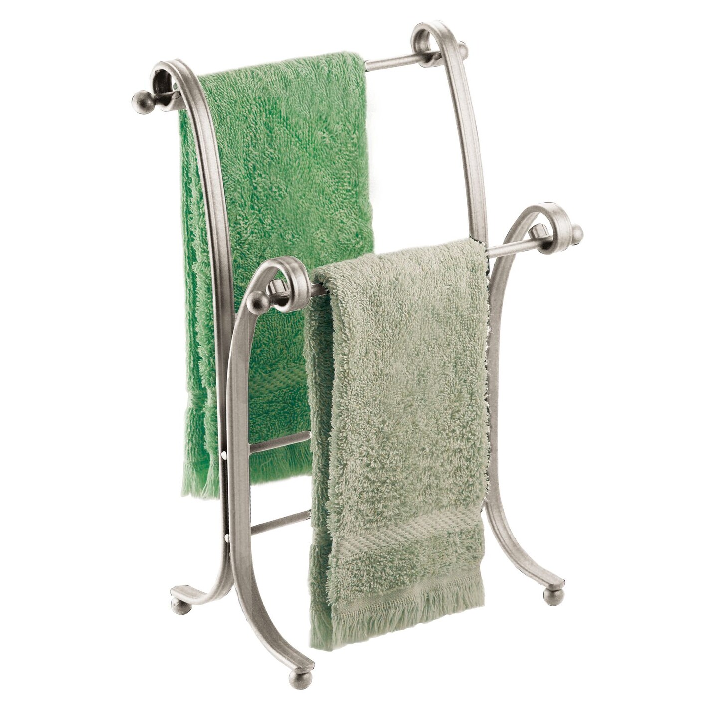 mDesign Fingertip Towel Holder for Bath Vanity Countertops Satin