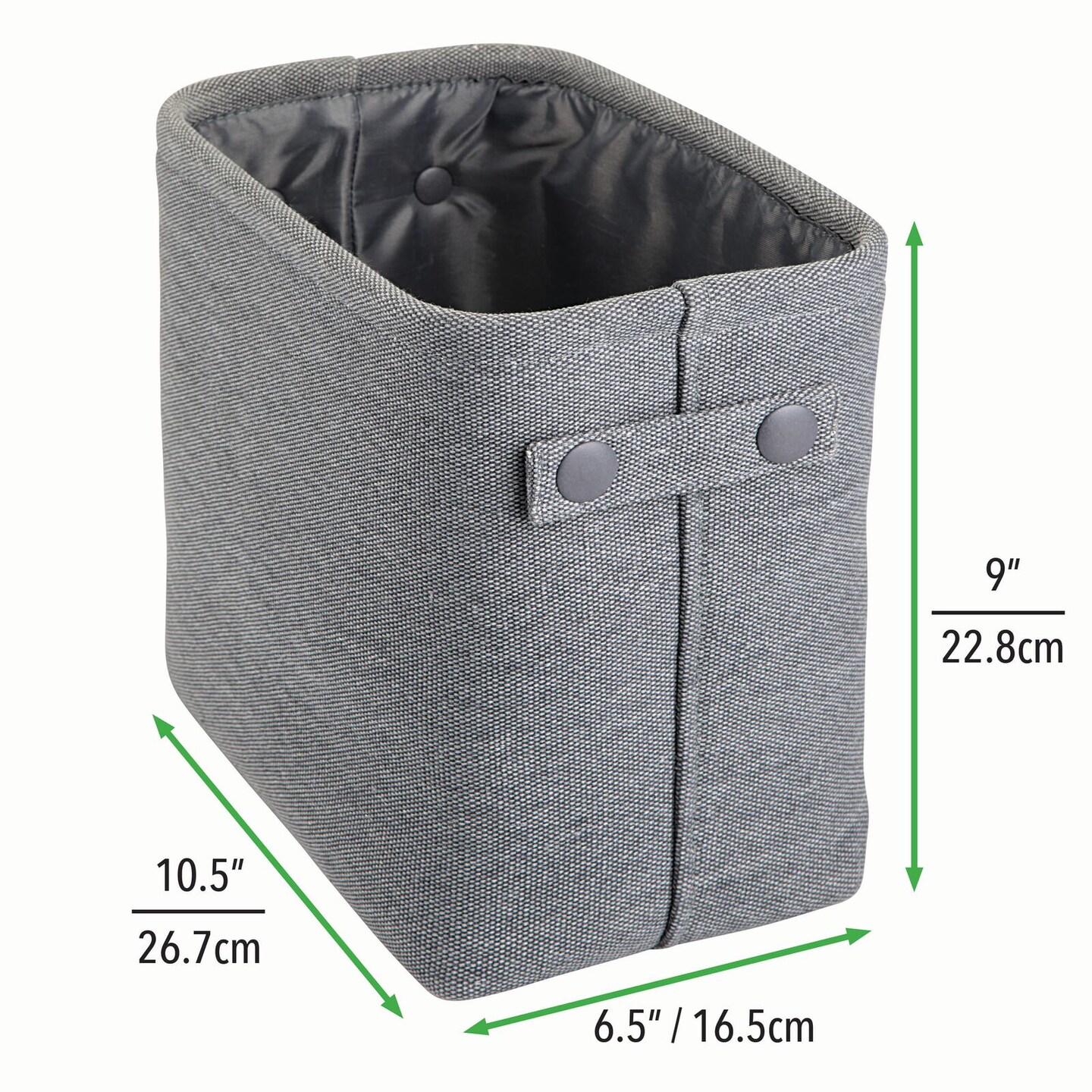 mDesign Cotton Fabric Bathroom Storage Organizer Bin Basket