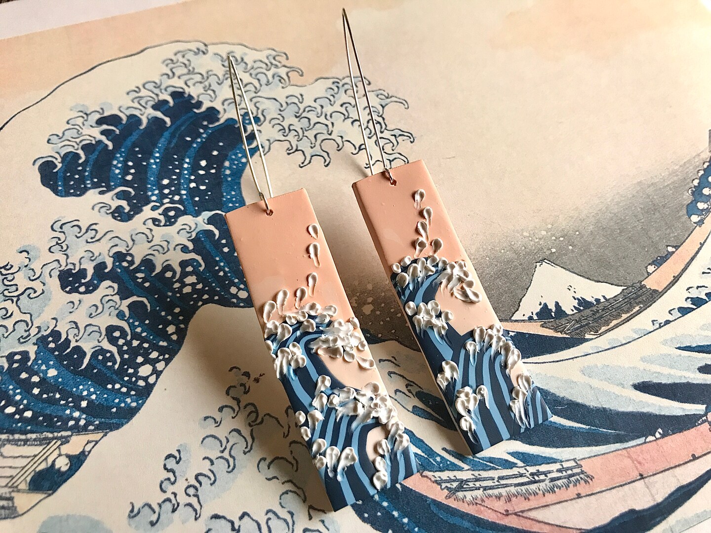 Great Wave off Kanagawa Earrings, Art Inspired Earrings