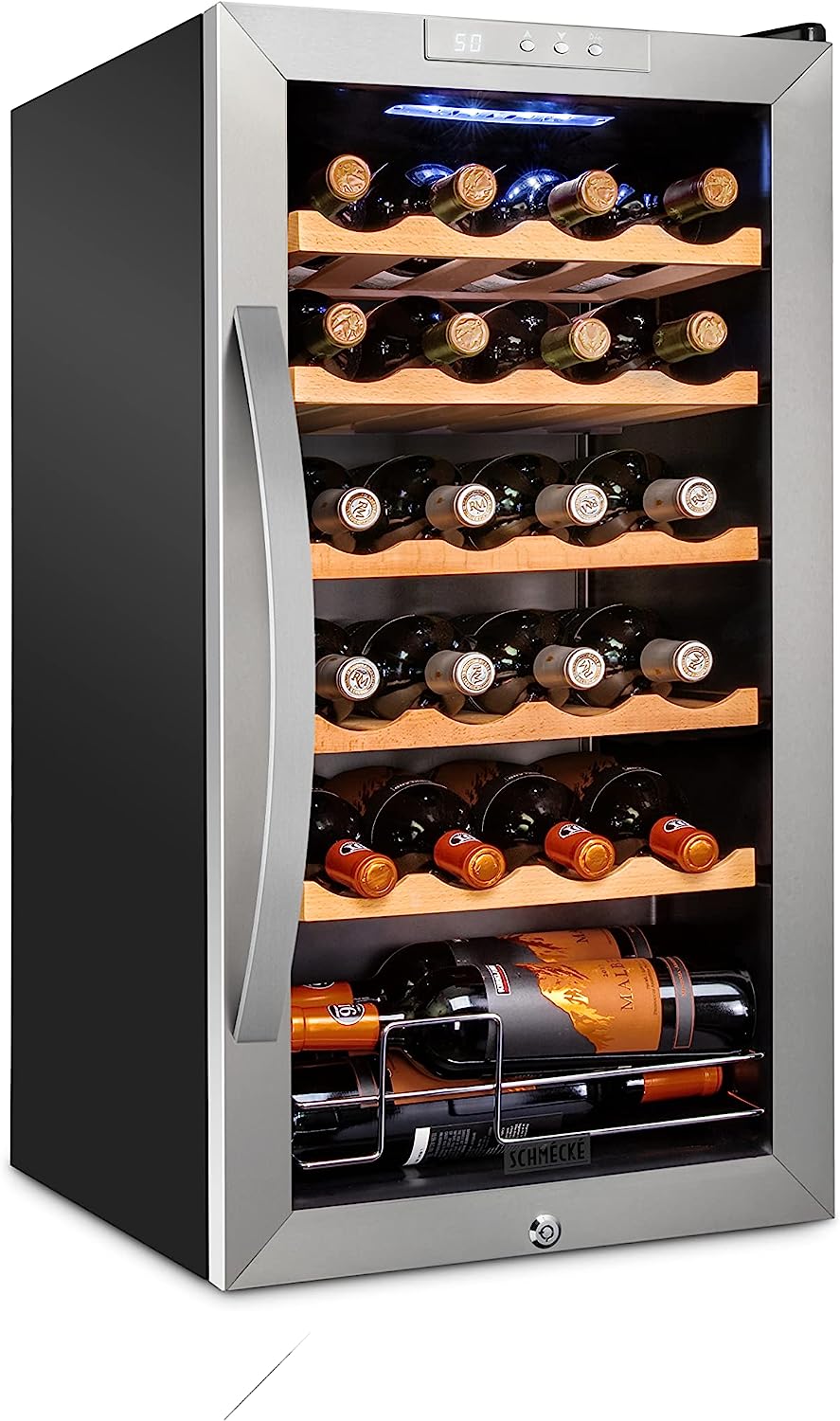 Schmecke 24-Bottle Wine Fridge, Freestanding Wine Refrigerator, Small Wine Cooler