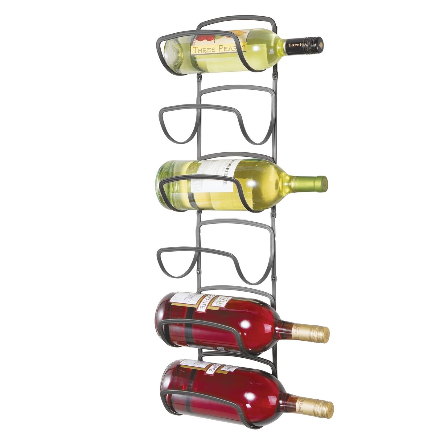 mDesign Modern Decorative Metal Wine Bottle Storage Organizer Rack
