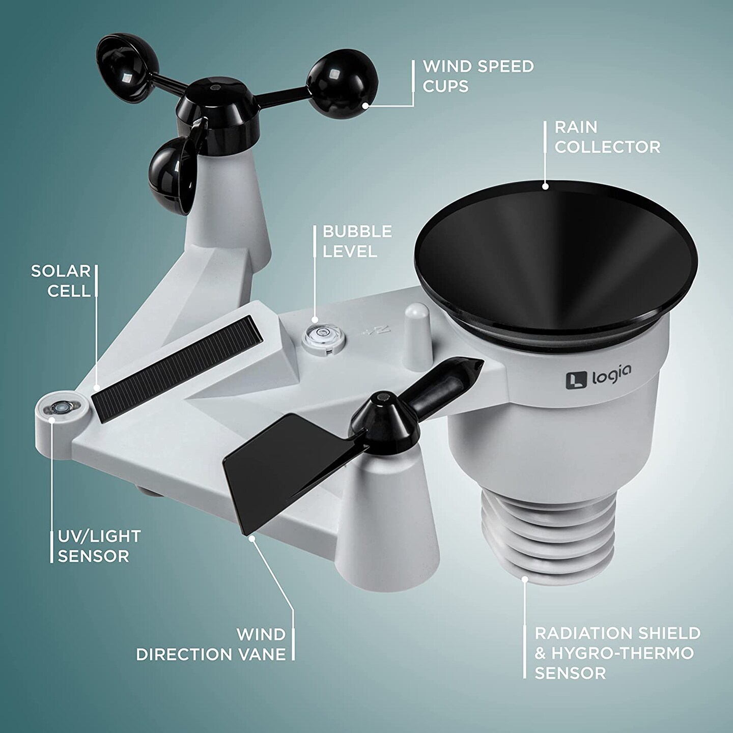 Logia 7-in-1 Wireless Weather Station 5.5&#x22; with 3-Day Forecast