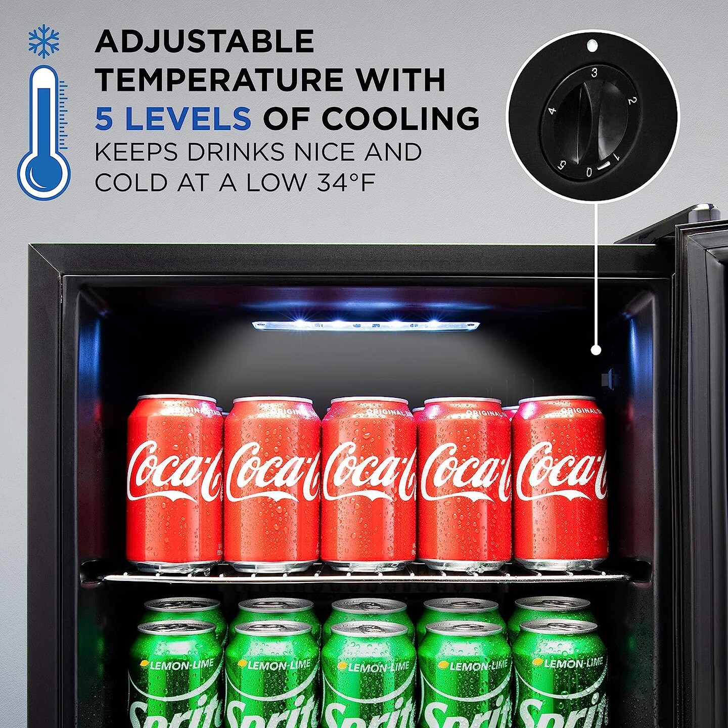Ivation Beverage Refrigerator Ultra Cool Mini Fridge Beer, Juice Cooler for Home & Office