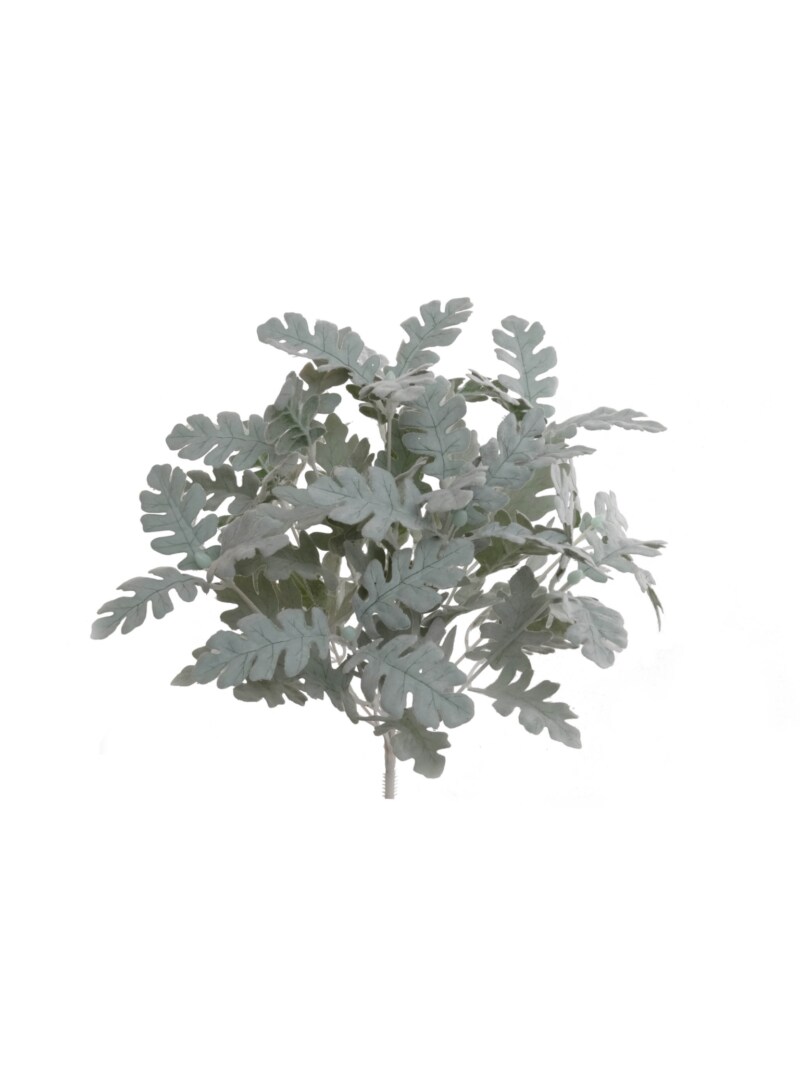 12Pack 16" Artificial Dusty Miller Bush Realistic Silk Leaves, UV