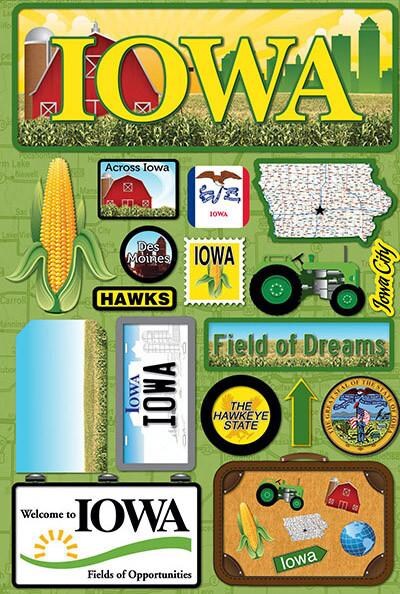Reminisce Iowa Jetsetters 3D Stickers
