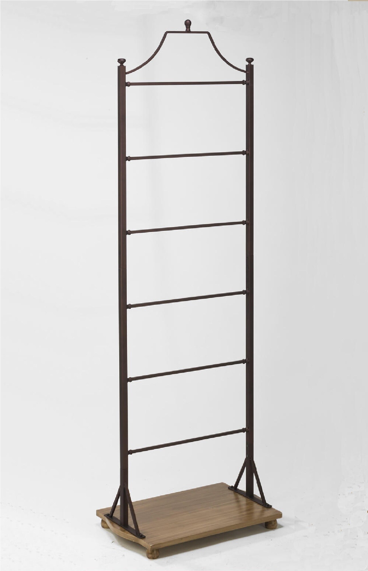 Tripar International 70.5" Brown Display Ladder Rack on Veneer Base with 36 Hooks