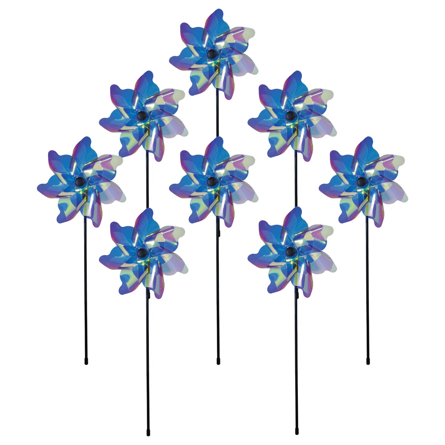 In the Breeze 2664 - 8 Inch Iridescent Pinwheel Spinners (8-Pack)  - Outdoor Garden D&#xE9;cor