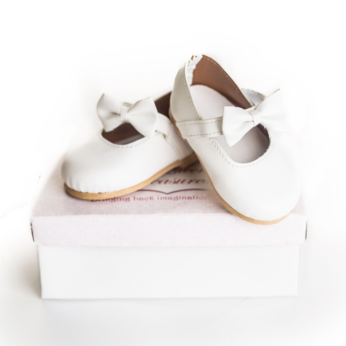 The Queen's Treasures 18 Inch Doll White Dress Shoes with Bow Detail