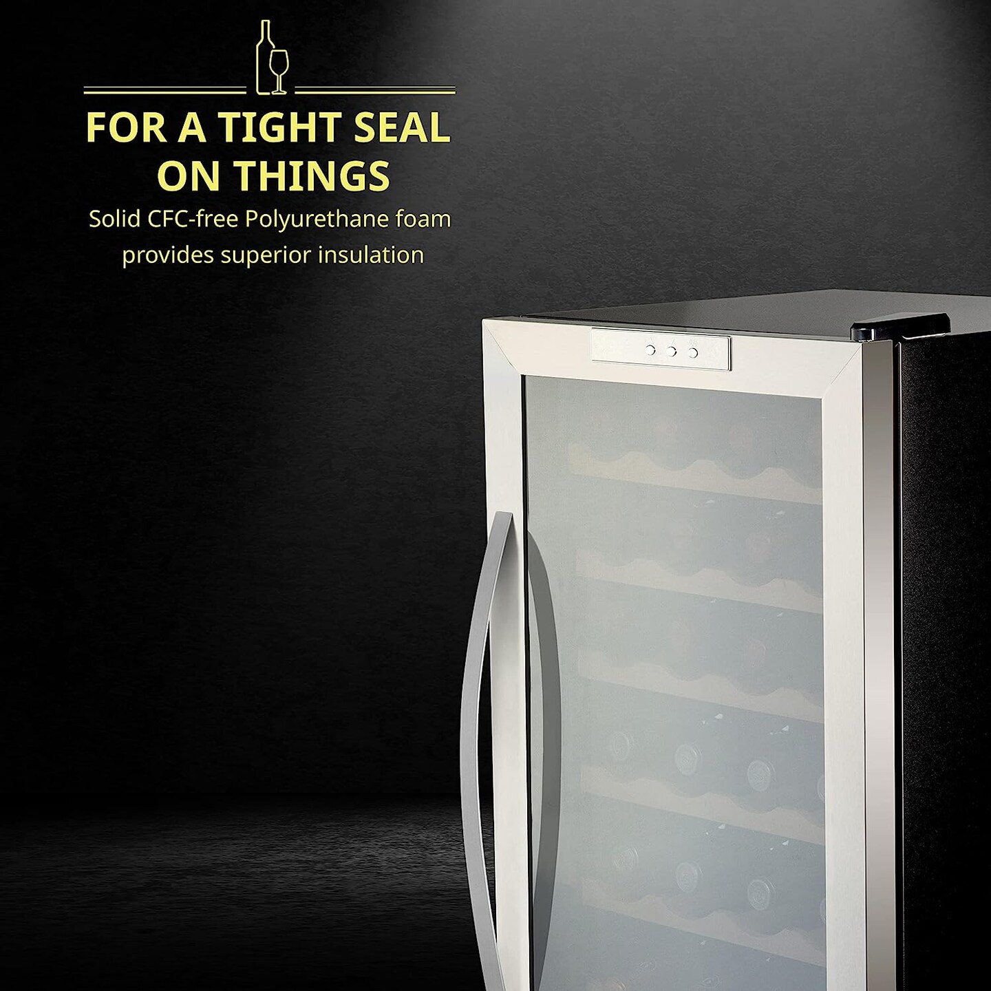 Schmecke 24-Bottle Wine Fridge, Freestanding Wine Refrigerator, Small Wine Cooler