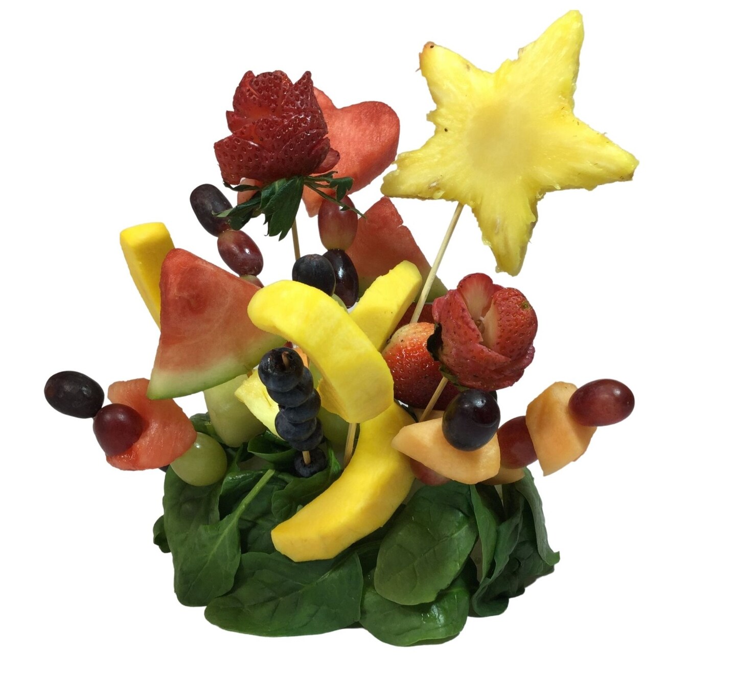 Skewer Food Server - The Dome Includes100 All Natural Bamboo Skewers to display bite-sized fruits, vegetables, meats, cheese, desserts, and other appetizers.