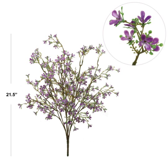 22" Mini Lavender Artificial Bush - 24-Pack with 14 Realistic Sprays, Ideal for Floral Arrangements & Home Decor - Elegant Year-Round Display, Floral Home by Artificial Flowers