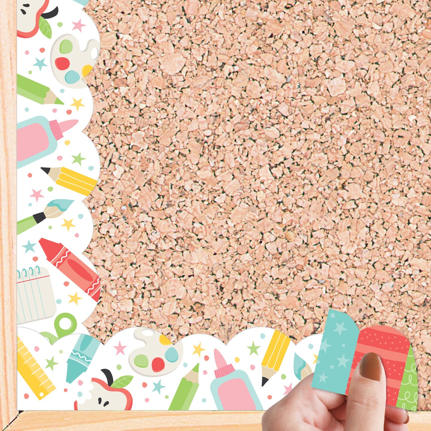 Big Dot of Happiness Cute and Colorful School - Scalloped Classroom Decor - Bulletin Board Borders - 51 Feet